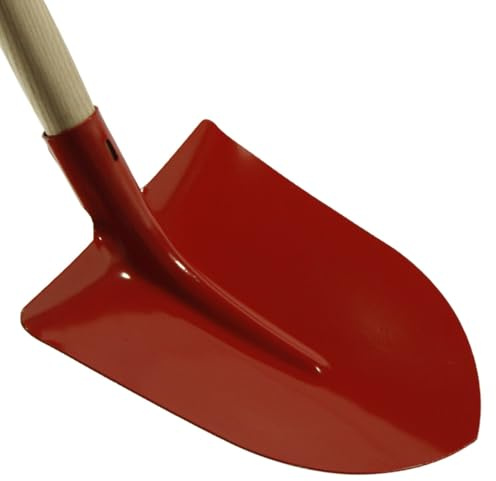 ERPINA® Frankfurter Schaufel mit Stiel rot - Robustes Schaufelblatt aus Qualitätsstahl für Garten, BAU und Landwirtschaft - Größe 5 ist ideal als Schüppe für Sand, Kies & Split