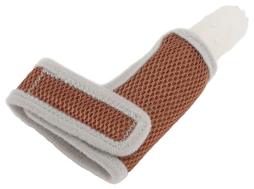 HUSHUI Denti Dito in Silicone, Al Pollice con una Fascia Polso Traspirante per Bambini per Oltre 3 Mesi, Aiuta a Fermare il Pollice Succhiare e Alleviare il Disagio per la Dentizione (Bianco)