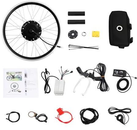 Mqwdxzfes 20 Zoll 36V 250W Elektrofahrrad Umrüstset Vorderrad, Ebike Umbausatz mit LED-Display, PAS Sensor, Scheibenbremse, Elektro-Fahrrad Conversion Kit für Mountainbike, Strand, Offroad-Bike