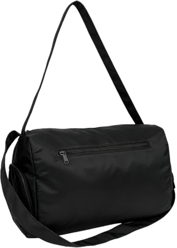 Sports Duffel Bag with Shoes Compartment, Waterproof Gym Duffle Bag Adjustable Shoulder Crossbody Strap, Large Capacity Travel Overnight Bag for Workout Fitness Yoga Hospital Travel (Black)