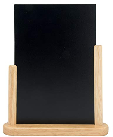 SECURIT - Lavagna da Tavolo Elegant - Per Pennarelli a Gesso Liquido - Per Caffè, Ristoranti, Bar, Negozi - Grande - Inserto Rimovibile - Faggio Laccato - 21x30cm - Colore Naturale