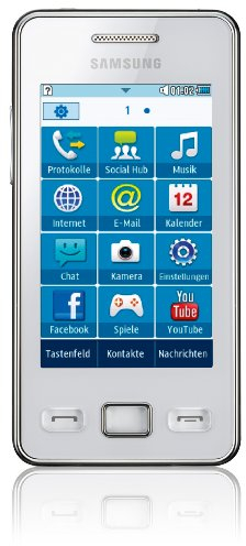 Samsung Star II S5260 Smartphone (7,62 cm (3 Zoll) Touchscreen, 3MP Kamera, MP3-Player, WLAN, Bluetooth, t9-Trace) ceramic-white