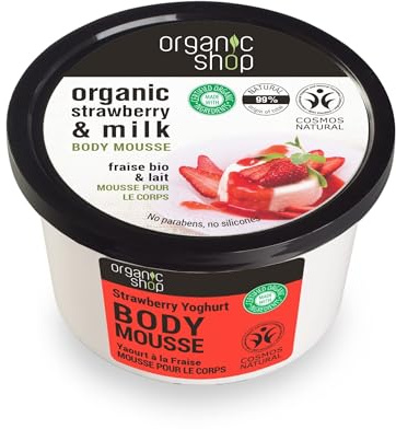 Organic Shop Body Mousse Strawberry Yoghurt Organic Strawberry & Milk 250 ml