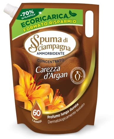 Spuma di Sciampagna Ecoricarica Ammorbidente Concentrato Pac Secrets Sensual Argan 60 Lavaggi - 1200 Ml, 11