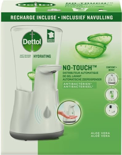 Dettol Hand Soap Automatic Soap Dispenser No Touch With Refill Moisturizing Aloe Vera