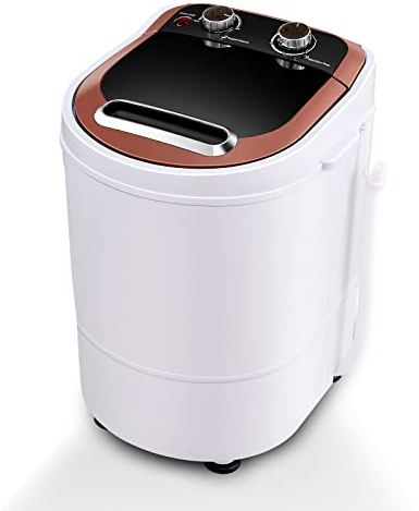 CLIPOP Mini Waschmaschine mit Schleuder & Timer, Waschautomat bis 3 KG, Reisewaschmaschine, Camping Mobile Waschmaschine, Toploader Miniwaschmaschine (1 Kammer)