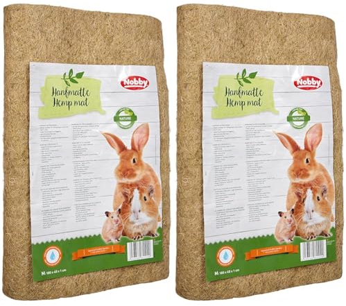 Nobby Hanfmatte für Hamster Nager, 100 x 40 x 1 cm, 1 Stück (Packung mit 2)