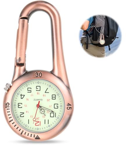 Taschenuhr Digital schwesternuhr, Multifunktionale Digital Karabineruhr, Krankenschwester uhr, uhr Kleine karabiner mit Karabiner mit Leuchtendes, Taschenuhr mit Karabiner Uhr Sanitäter copper colour