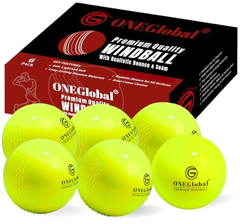 ONEGlobal Balles de cricket souples de qualité supérieure | Balles de cricket durables et douces avec véritable rebond et swing | Idéales pour la pratique en extérieur et en intérieur, le coaching et