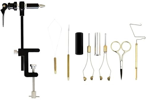 Fly Tying Kit & Rotary Fly Tying Vise for Beginners - 360° Fly Tying Vise Kit for Fishing | Complete Fly Fishing Tools Kit | Easy to Adjust Fly Tying Tools Kit for Fishing | Fly Fishing Accessories