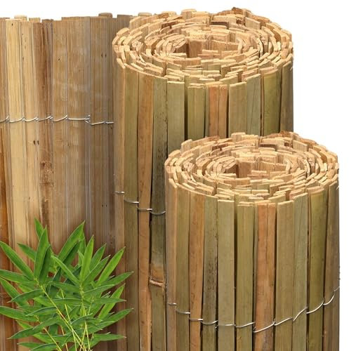 Sol Royal FSC® Valla de Protección Bambú Natural 80x600 cm – Visual y Viento de Caña Balcones Terrazas y Jardín – Robusto Biombo de Bambú Resistente a la Intemperie – SolVision B89