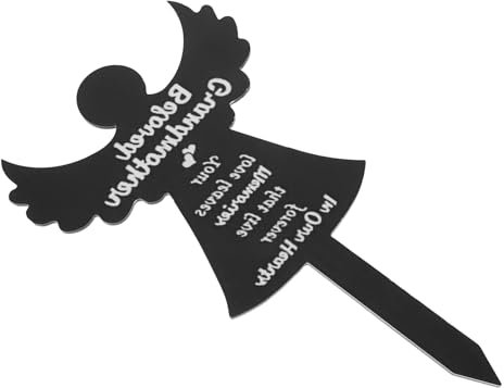 Happyyami De Ángel Conmemorativa Decoración Acrílica para Tumba Lápida Decorativa para Cementerio