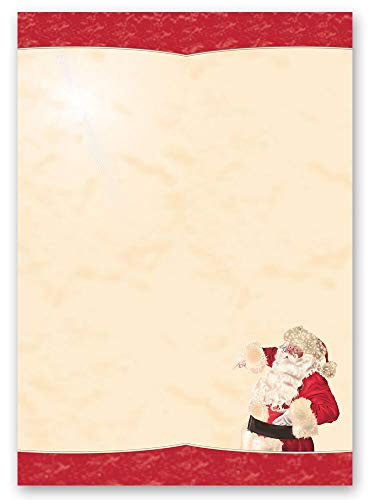 20 Sheets Motif Letter Paper! Christmas Santa Claus - Motif DIN A4 - Paper-Media