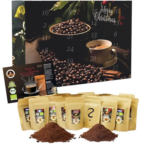 C&T – Calendario dell’Avvento Caffè Bio & Fair Trade 2025 Macinato | 24x Caffè Biologici e del Commercio Equo | Rarità + Sorpresa nel Calendario di Natale