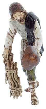 Moranduzzo Berger avec Fagots de Bois pour Crèche de 11 cm – Standard 11 – Échelle 1:20 – Figurine Indestructible, Peinte à la Main, Produit Officiel, Sculpteur M. Landi