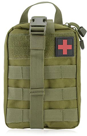 Botiquín de Primeros Auxilios, Bolsa de Primeros Auxilios con Bolsa de Supervivencia de Emergencia Suministros Conjunto de Primeros Auxilios tácticos Bolsa médica para Viajes al Aire (Ejercito Verde)