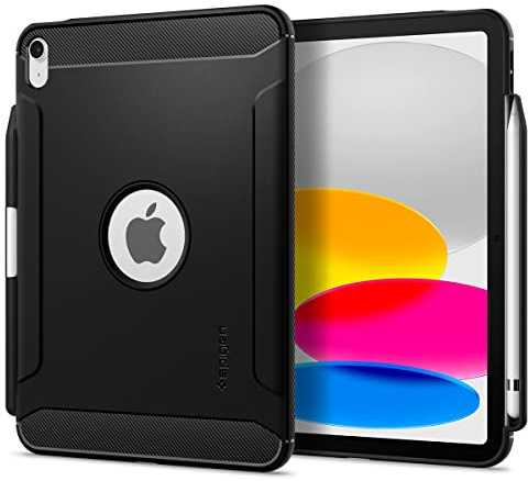Spigen Cover Rugged Armor Compatibile con iPad 11 Generazione A16 (2025), iPad 10 Generazione 10.9 polici (2022) - Nero