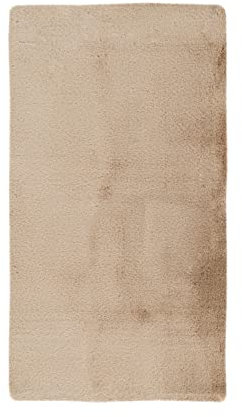 Qiyano Badematte Rutschfester Badvorleger 70 x 130 cm Creme-Beige Badezimmer-Teppich rutschhemmend waschbar weiches Badteppich Duschvorleger für Badewanne Dusche, Farbe: Beige, 70 x 130 cm