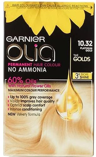 GARNIER OLIA PERMANENT HAIR DYE PLATINUM GOLD 10.32