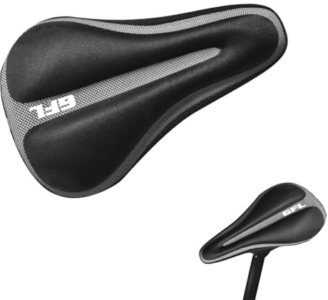 Butyeak Housse Selle Velo Absorbant Les Chocs, Housse de Selle de Vélo, Coussin de Selle pour Vélo en Silicone, Doux pour VTT de Montagne, Vélo de Route, 17 x 29,5 cm, Noir