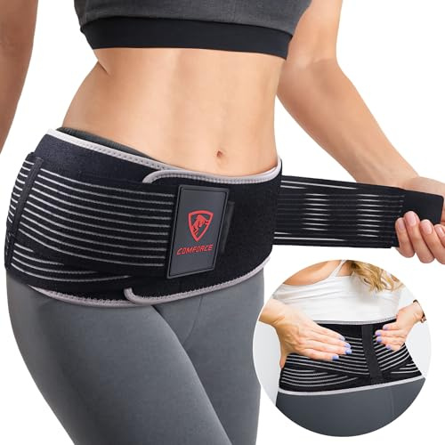Ceinture articulaire sacro-iliaque COMFORCE, ceinture de hanche SI avec pack de gel amovible pour thérapie chaude et froide, ceinture lombaire pour soulager la sciatique, la douleur pelvienne et