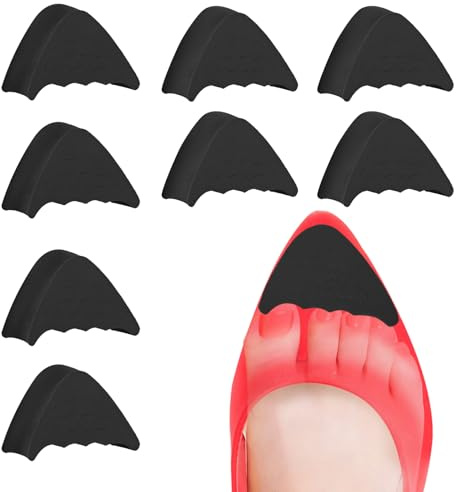 Inserti per dita dei piedi per scarpe troppo grandi, 4 paia di inserti regolabili per scarpe di mezza taglia rendono le scarpe adatte a stivali casual sportivi con tacco alto (nero)