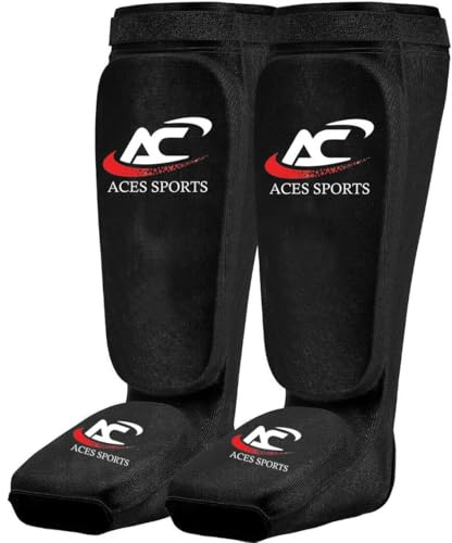 Shin Guard – professionella muay thai skenskydd – tjocka ben- och fotskenbensstöd – skyddande sparringutrustning för MMA, Taekwondo, karate, kickboxing (S)
