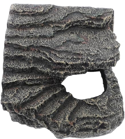 MOTHNUR Cueva Grande de Resina para Reptiles – Escondite Resistente al Agua para Lagartos Serpientes y Tortugas – Refugio Natural para Terrarios de Mascotas Decoración Realista