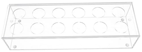 Artibetter Jarrón Acrílico Rectangular Transparente 30x10x6.5 Cm 12 Agujeros para Flores Secas y Arreglos, Contenedor Floral para Decoración de Centro de Mesa en Bodas y Hogar