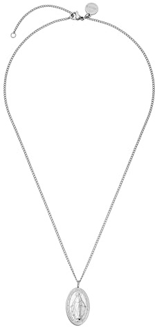 Purelei Spirit - Collana impermeabile e regolabile, in acciaio inox con ciondolo a medaglione ovale, placcatura in oro 14 K/18 K, simbolo di protezione, forza e pace interiore, Eine Grösse, Acciaio