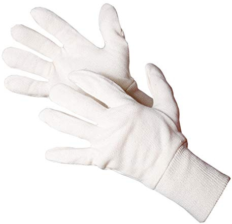 JAH Guanti in maglia cotone/poliammide con puntini in PVC – presa sicura & robusti per magazzino, montaggio & spedizione