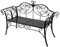 Gartenbank Metall 2-Sitzer, Parkbank mit Rückenlehne & Armlehne, Sitzbank aus Metallbank 134 * 50 * 89 cm, Bänke für Garten, Park, Balkon