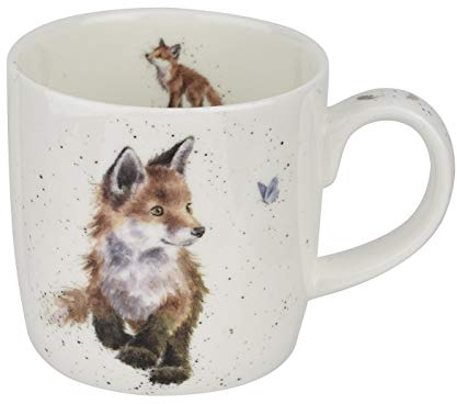 Wrendale Born to Be Wild Fox Keramikbecher, Weiß