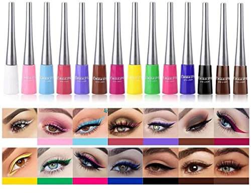 Liquid Eyeliner Matte Schnell trocknender Eyeliner, dauerhafter nicht blühender wasserdichter gelfarbener Eyeliner, Candy Color Liquid Hochpigmentierter Eyeliner (alle)