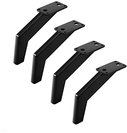 ZJYWMM 4 Stück Möbelbeine Modern Industrial Style Tischbeine DIY Karbonstahl Metall Möbelfüße Sofa Stützbein Couchtisch Beine Bett Beine TV Schrank Beine. (15 cm/6 Zoll, Schwarz)