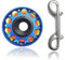 nitescuba Tauchrolle 101FT Finger Reel mit Dive Double-Ended Bolt Snap Clip Aluminium Scuba Dive Finger Spule Spule Reel für Schnorcheln Tauchen Angeln (Blau)