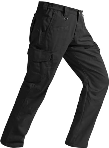 SPOSULEI Taktische Hose Herren Ripstop Cargohose Leichte Outdoor Wanderhose Arbeitshosen wasserdichte Militär Safari Hose Mit 9 Taschen Schwarz 44Wx32L