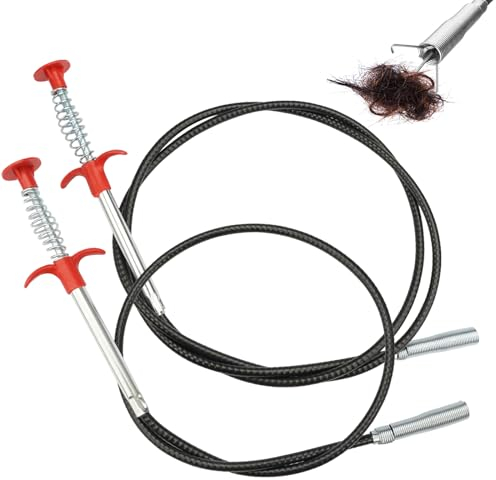 2 Stück Greifer Flexibel Krallengreifer, 4 Krallen Rohrreiniger Abflussschlange, Abflussspirale Abfluss Greifer Flexibel zur Rohrreinigung für Abflüssen Waschbecken Badewanne Toilette (90cm/ 160cm)