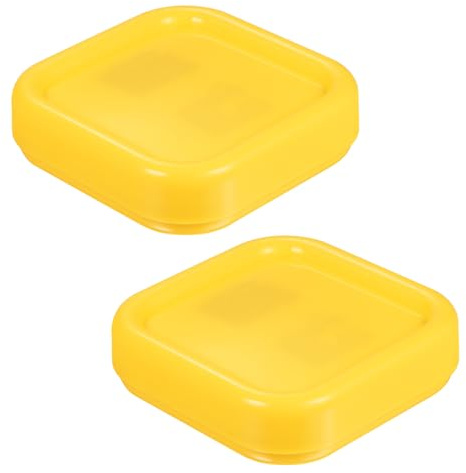 HARFINGTON 2pcs Magnetic Pin Cushion Square Plastic Magnetic Sewing Pin Holder Storage Case Needle Cushion Tool for Sewing DIY Projects, Yellow