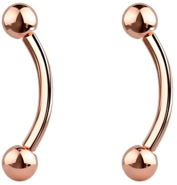 Juveltunna par böjda barbeller ögonbryn piercing smycken barer rock daith banan bar 16G (1,2 mm) 6 mm 8 mm 10 mm 12 mm längd med 3 mm boll x 2 st, 316L kirurgiskt stål