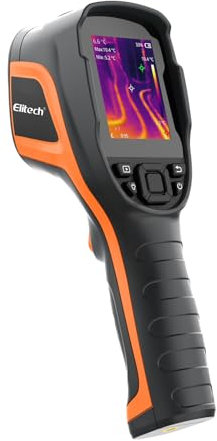 Elitech Wärmebildkamera 256x192 IR-Auflösung, 25Hz Bildwiederholrate, 2MP Sichtkamera, 3,5 LCD Display, IP54 Wasser- und Staubdicht, USB-C, -20°C bis 550°C, für Elektriker, HVAC & Gebäudeinspektion