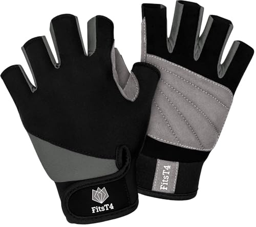 FitsT4 Guanti da surf 3/4 dita imbottiti antiscivolo per sci nautico canoa, windsurf, kiteboard, vela, kayak, SUP Stand Up Paddling. per uomini, donne e bambini