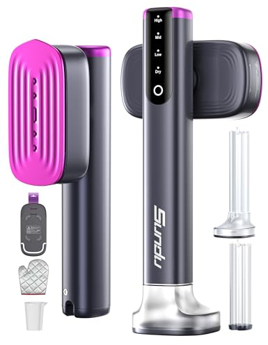 Sundu Dampfglätter, Steamer mit 2 Wassertanks (180 ml und 100 ml), 15S Schnelles Aufheizen, 24 g/min Starke Dampfleistung, Reisebügeleisen mit Touch-Steuerung, LED Display, Steam Iron Grau