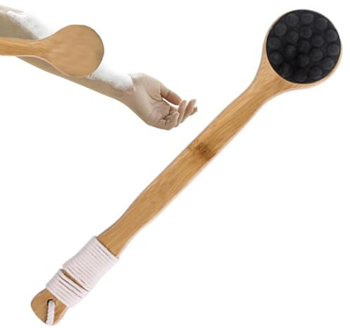 Yaztauho Back Brush | Cat Paw Body Cleansing Brush,Bath Brushes Long Handles for Elderly, Back Shower with Soft Dense Velvet for Effortlessly Rubbing