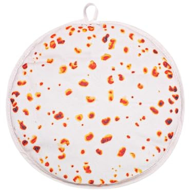 Tortillavärmeduk: 30,5 cm (12 tum) termiskt tyg för mikrovågsugn, mat och isolerad taco, håller mjöltortillas pizzarullarna, hopfällbar design,