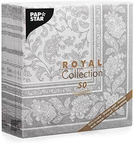 PAPSTAR 19819 Servietten, Tissue, Grau, 7.8 x 20 x 20 cm