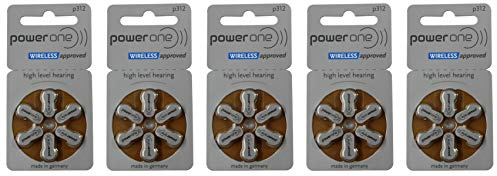 PowerOne Size 312 Hearing Aid Batteries - 30 count