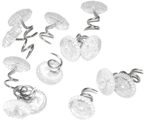 Attmu 100 Pcs Upholstery Tacks Headliner Pins Clear Heads Twist Pins for Slipcovers and Bedskirts, 0.5 Inches Bed Skirt Pins