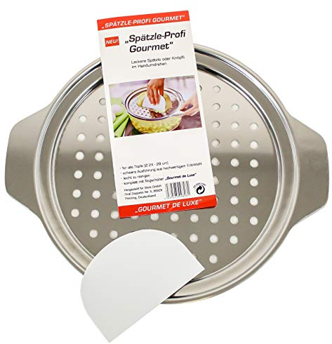 vom Pullach Hof Spätzlesieb Edelstahl mit Schaber, Anleitung und 11 tollen Rezepten