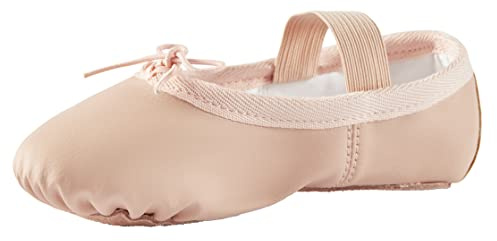 Lily's Locker - Ballet Shoes for Girls Full Sole Leather Dance Shoes for Children and Adults (Beige, 1 UK)
